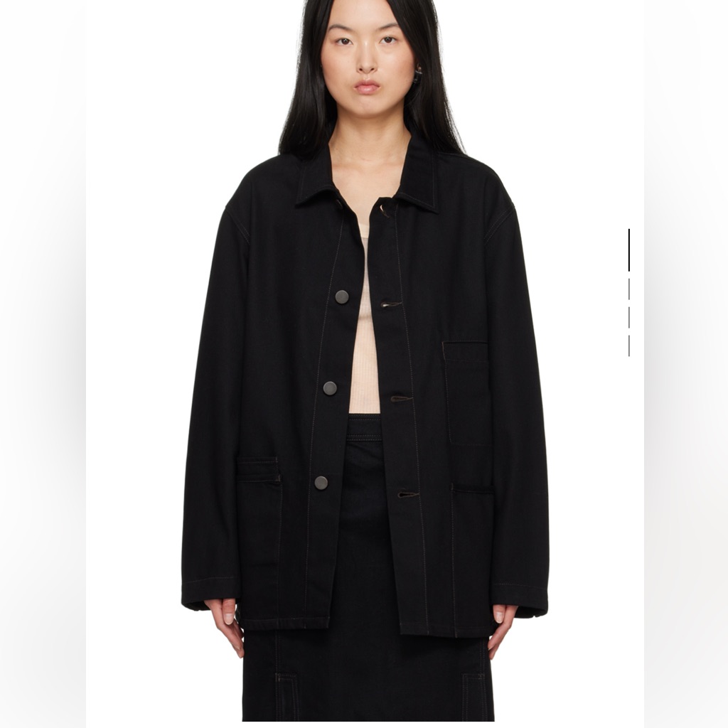 Lemaire Black Heavy Denim Jacket